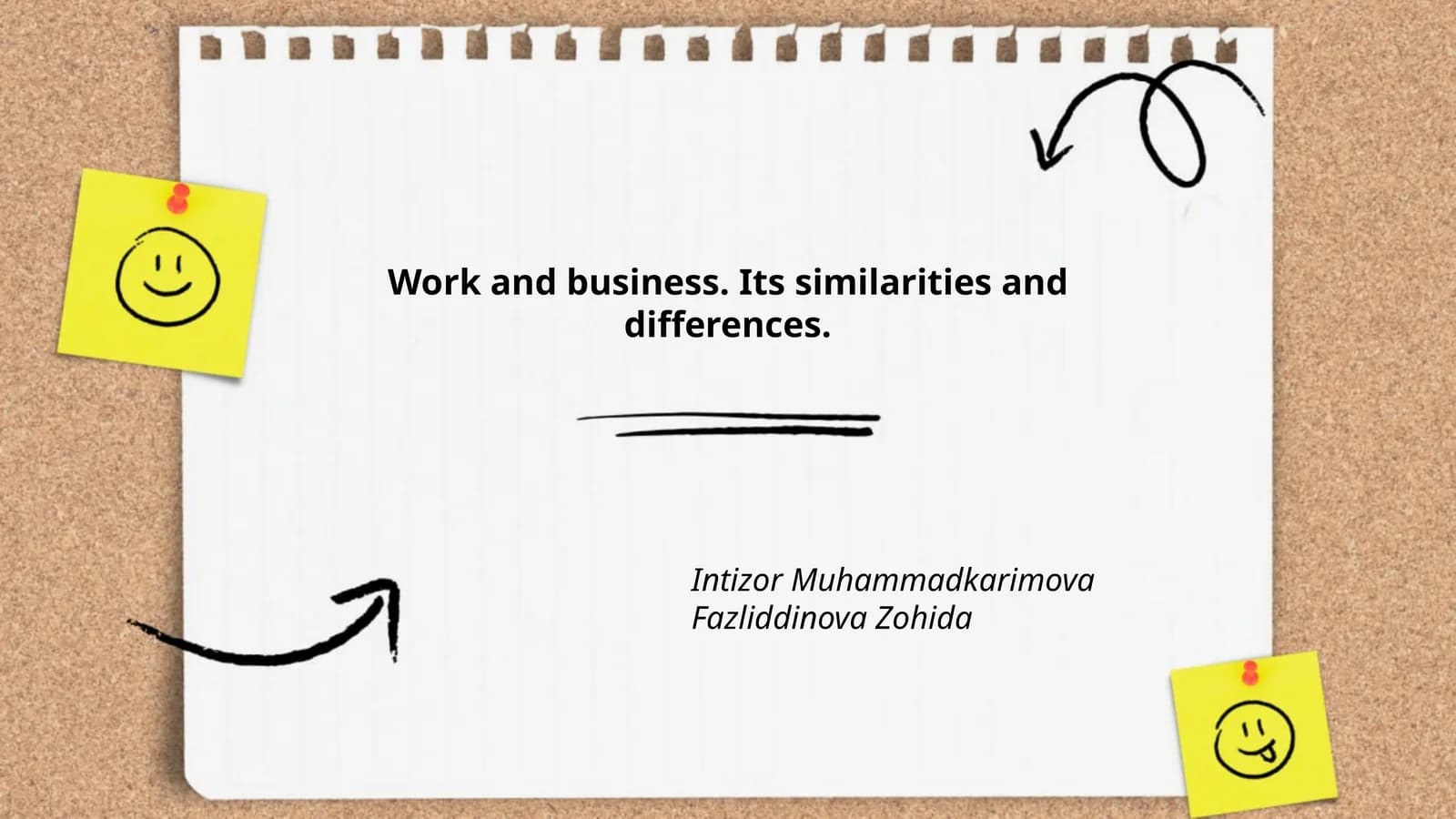 Work and Business. Its Similarities and Differences