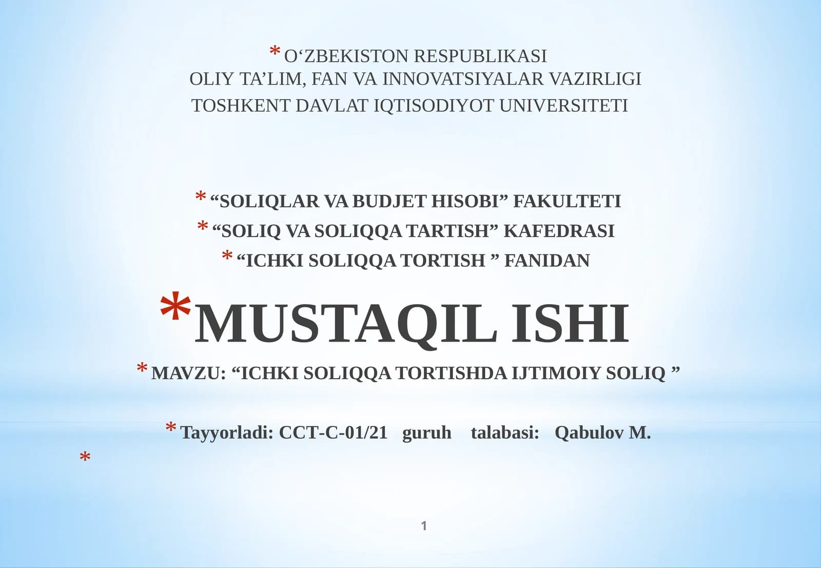 IJTIMOIY SOLIQQA TORTISHDA IJTIMOIY SOLIQ