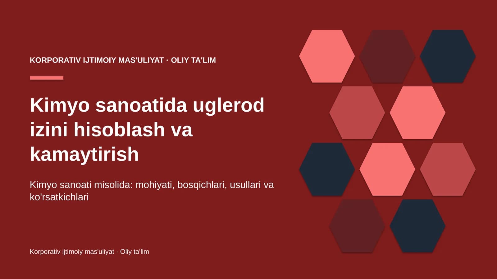 Kimyo sanoatida uglerod izini hisoblash va kamaytirish