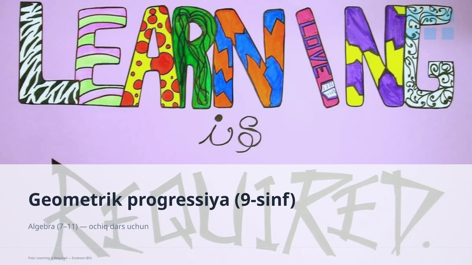 Geometrik progressiya (9-sinf)