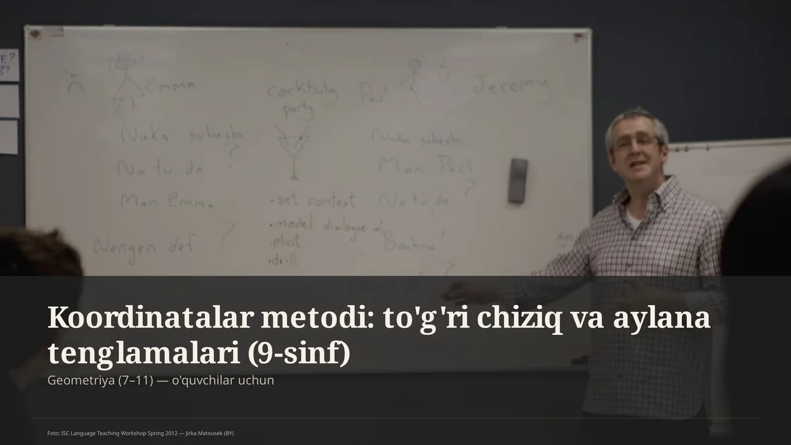 Koordinatalar metodi: to'g'ri chiziq va aylana tenglamalari (9-sinf)