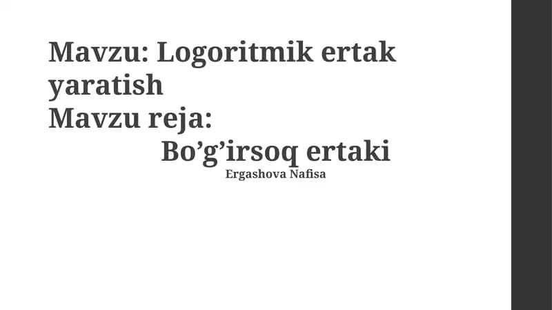 Logoritmik ertak yaratish