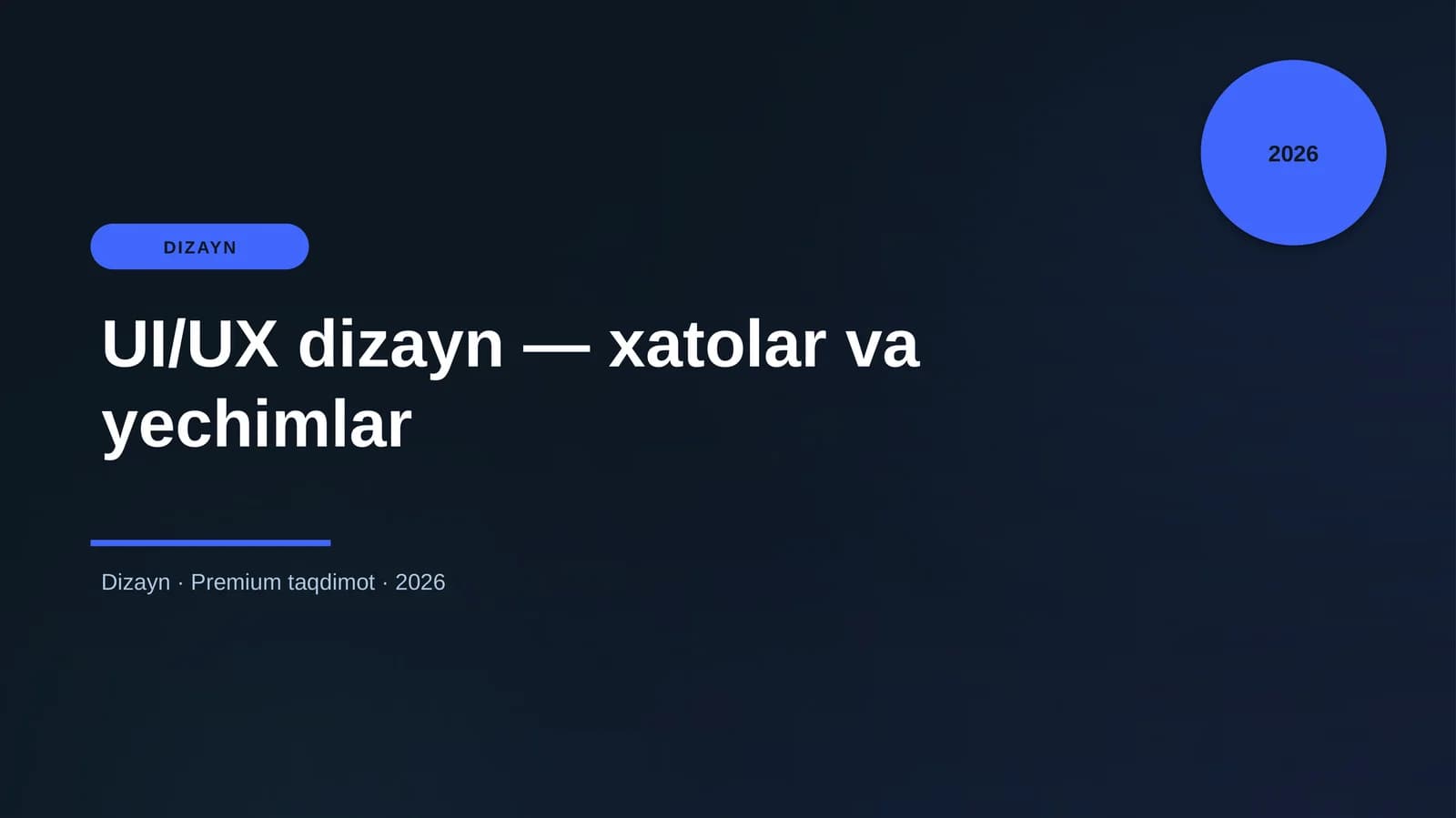 UI/UX dizayn — xatolar va yechimlar