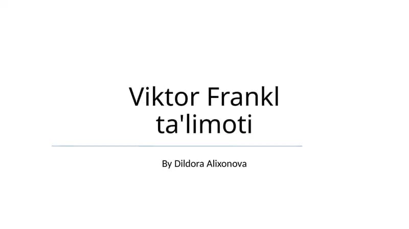 Viktor Frankl ta'limoti