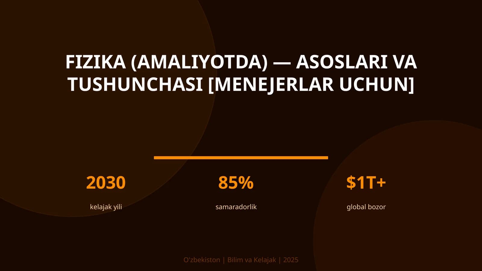 FIZIKA (AMALIYOTDA) — ASOSLARI VA TUSHUNCHASI [MENEJERLAR UCHUN]