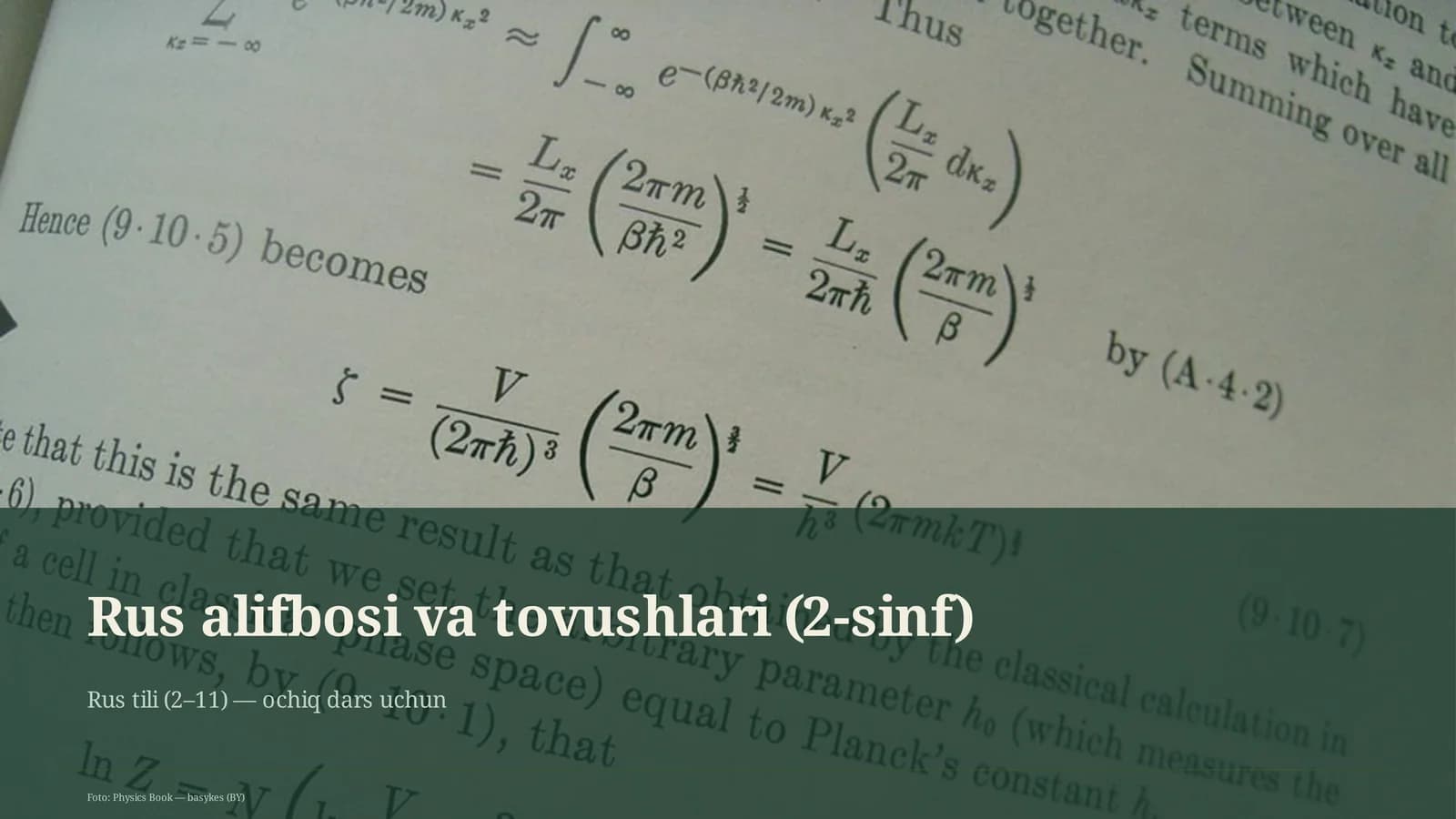 Rus alifbosi va tovushlari (2-sinf)