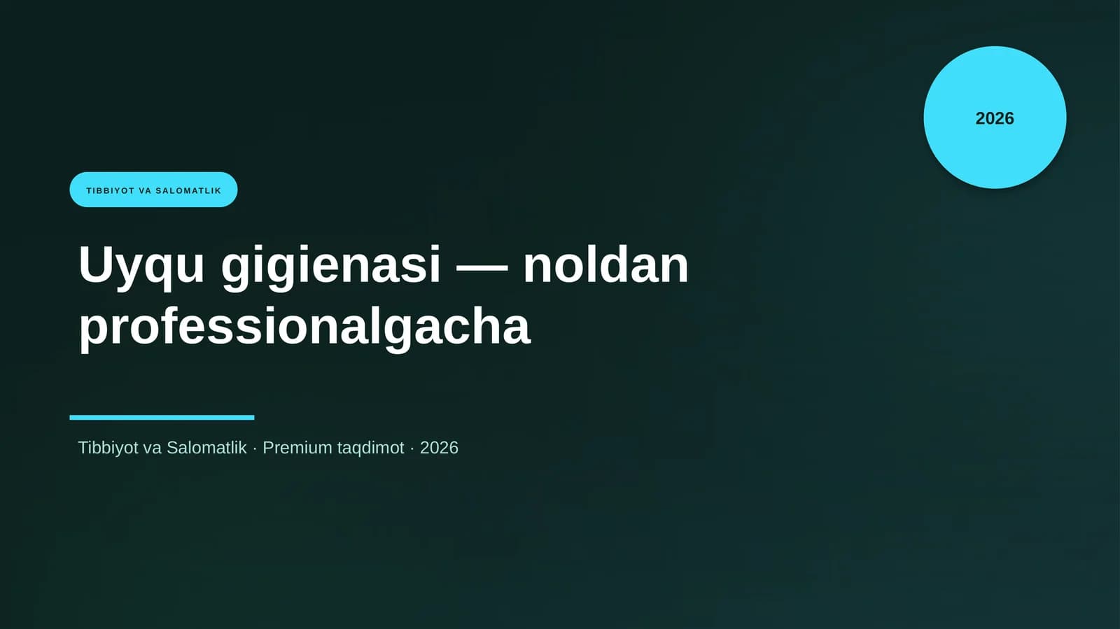 Uyqu gigienasi — noldan professionalgacha