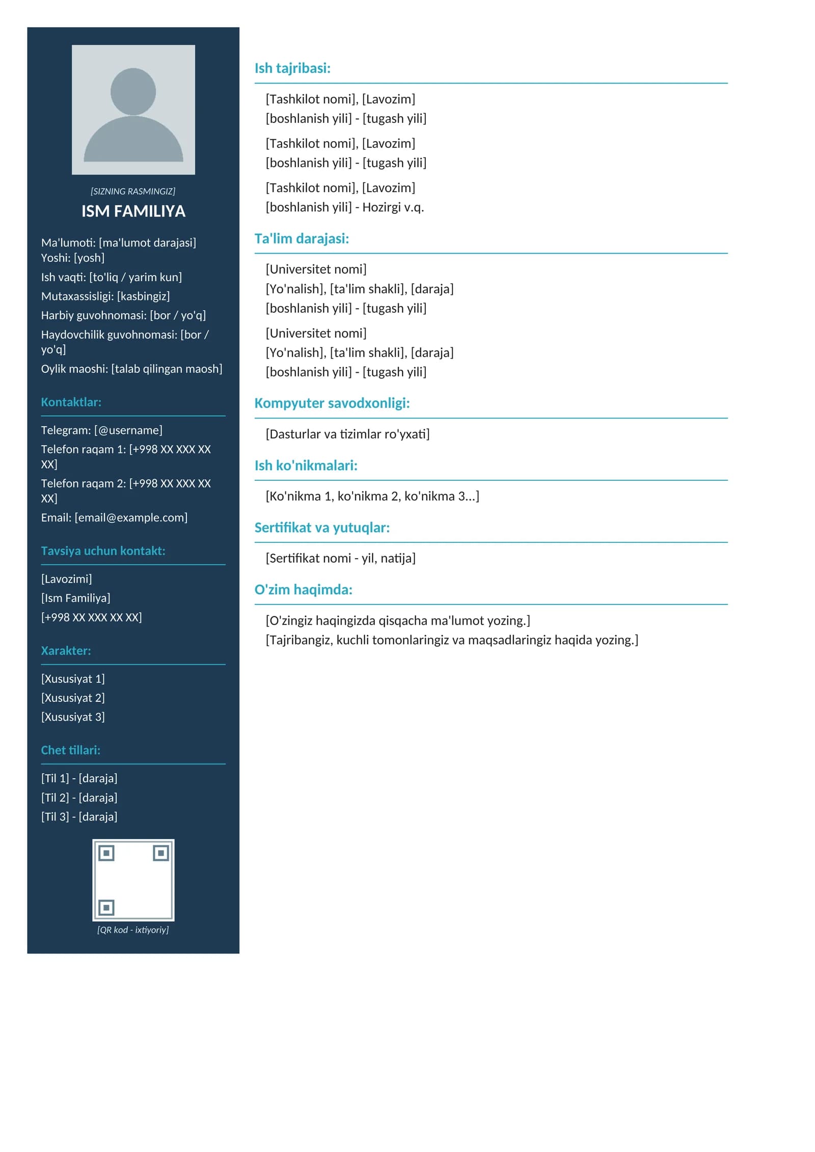 Rezyume. CV