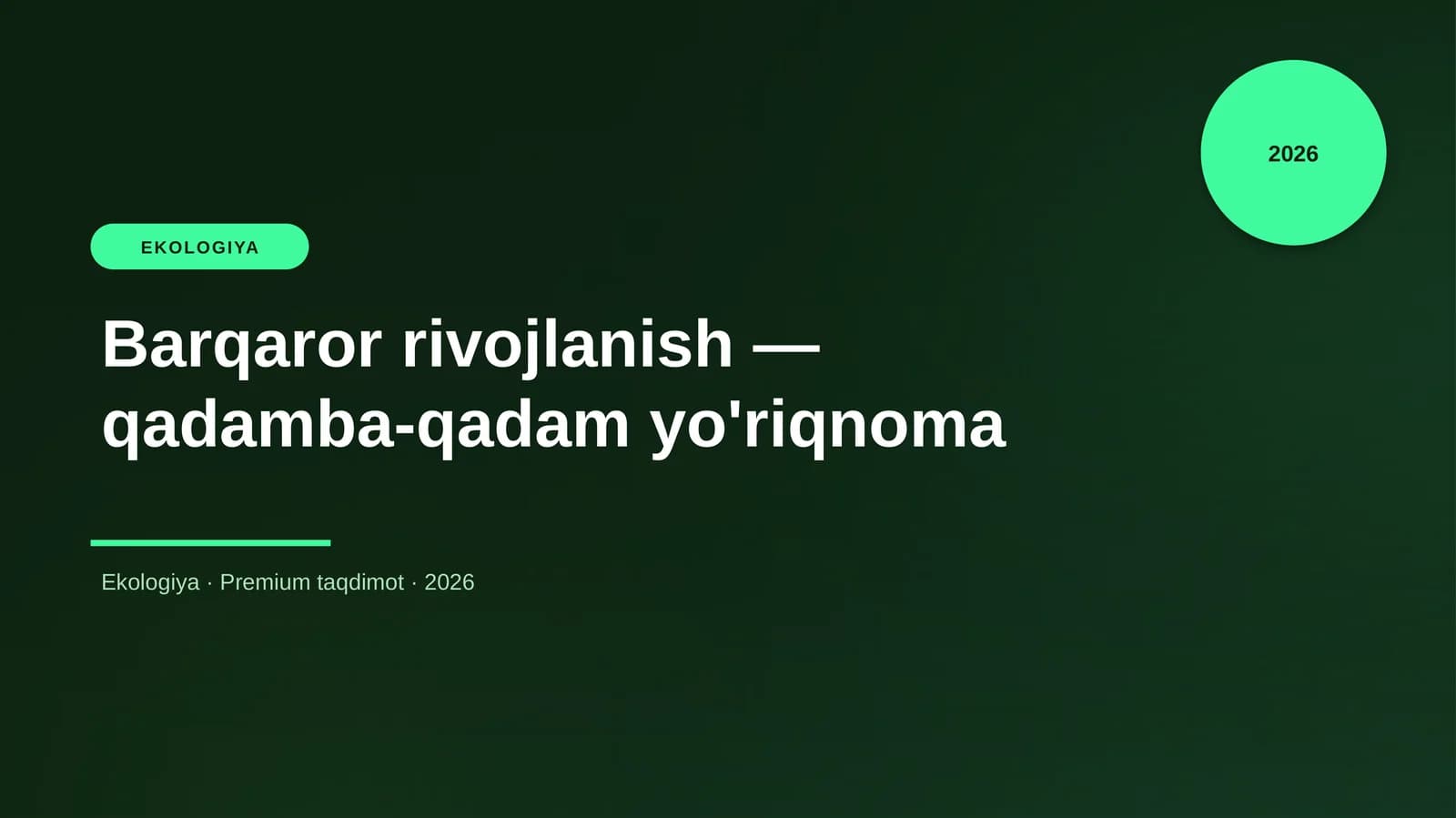 Barqaror rivojlanish — qadamba-qadam yo'riqnoma