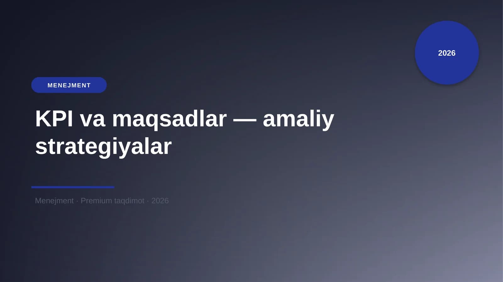 KPI va maqsadlar — amaliy strategiyalar