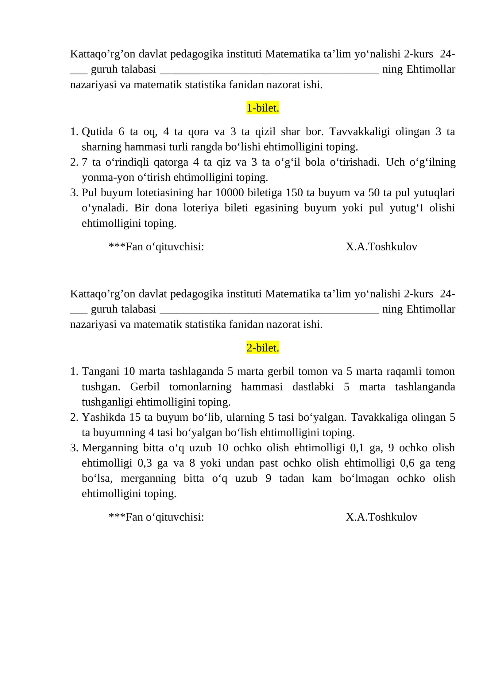 2-bilet