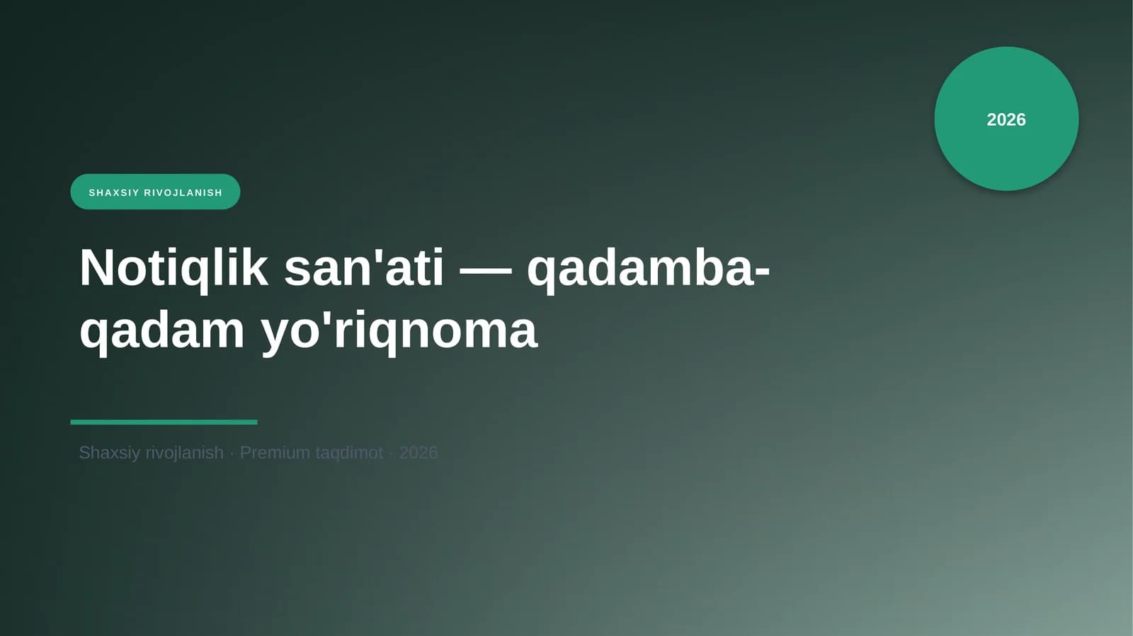 Notiqlik san'ati — qadamba-qadam yo'riqnoma