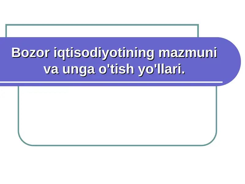 Bozor iqtisodiyoti