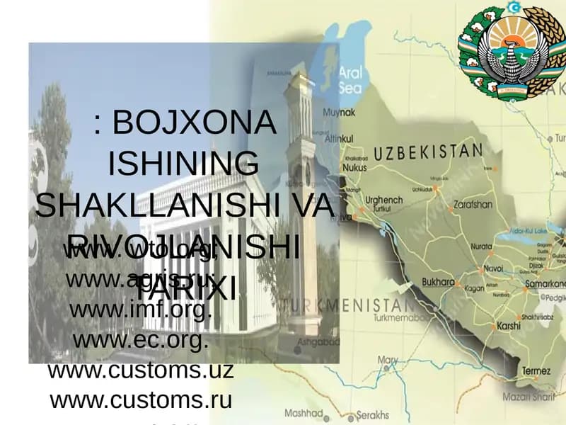 BOJXONA ISHINING SHAKLLANISHI VA RIVOJLANISHI TARIXI