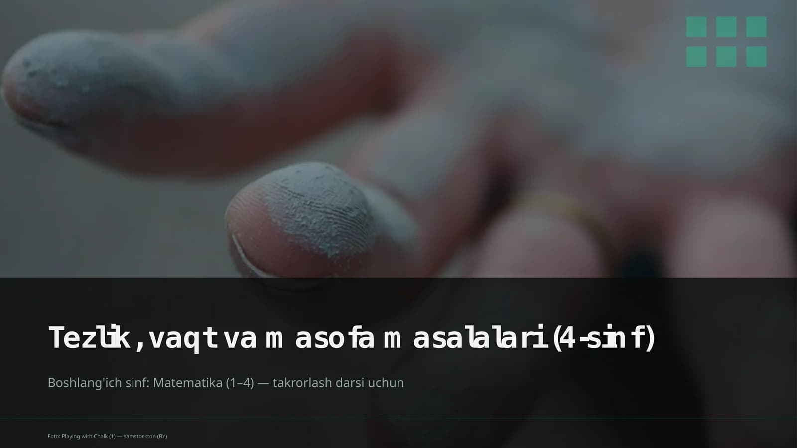 Tezlik, vaqt va masofa masalalari (4-sinf)