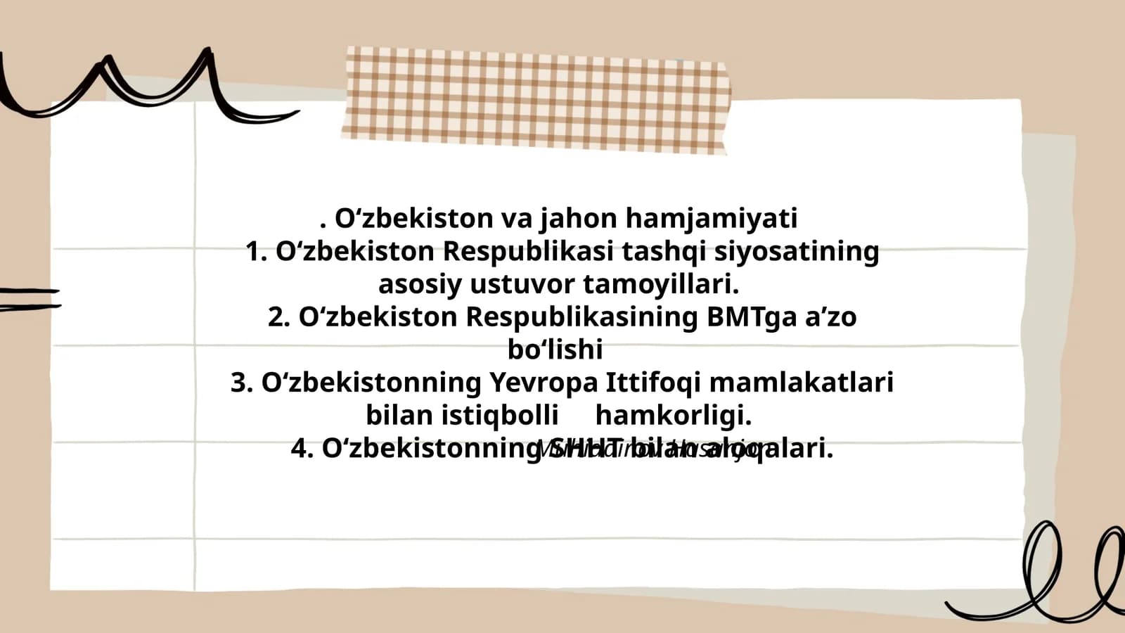 O‘zbekiston va jahon hamjamiyati