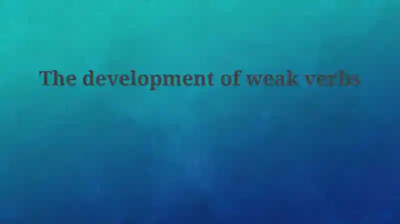 The development of weak verbs