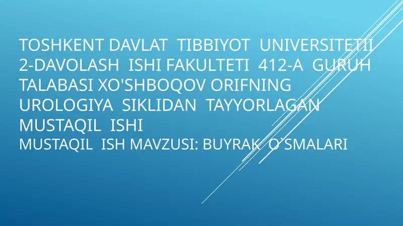 Buyrak saratonining tavsiflanishi