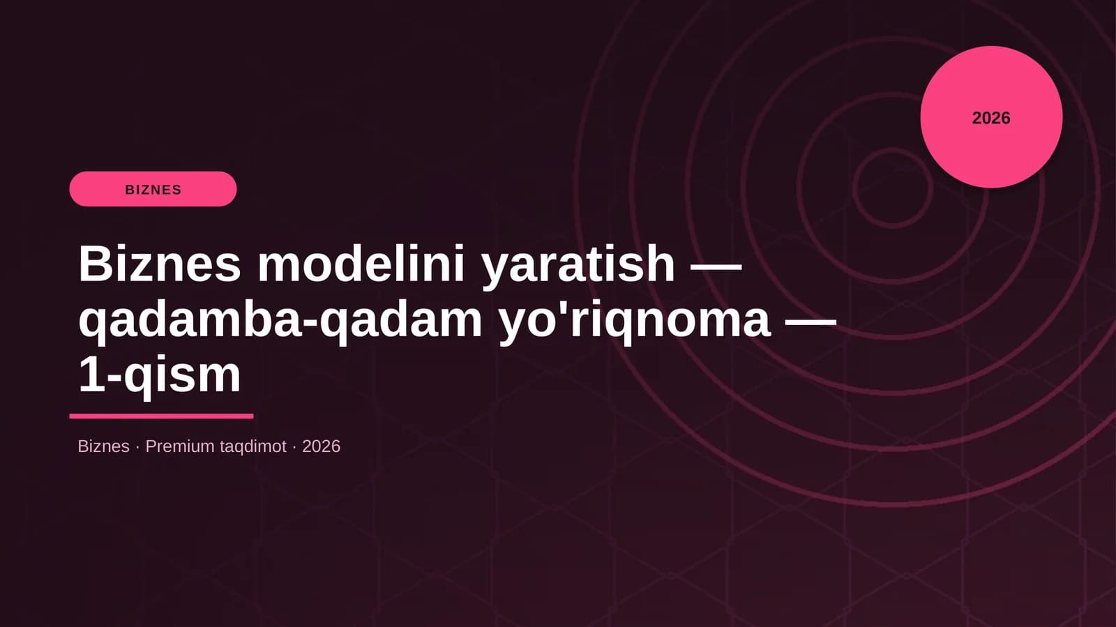 Biznes modelini yaratish — qadamba-qadam yo'riqnoma