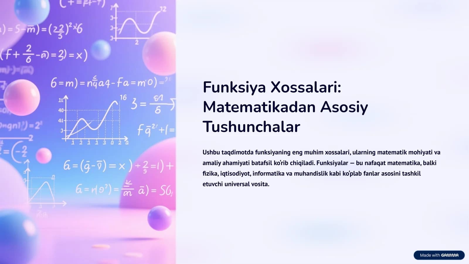 Funksiya Xossalari: Matematikadan Asosiy Tushunchalar