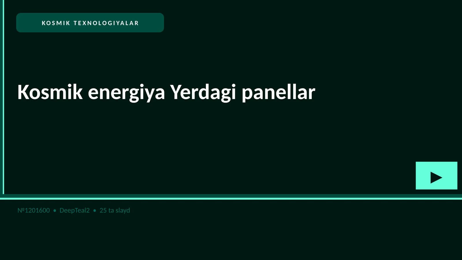 Kosmik energiya Yerdagi panellar