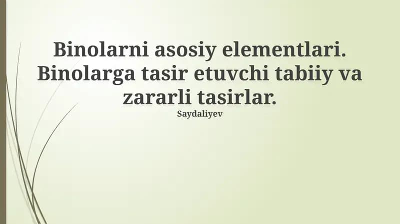 Dürnabinning asosiy elementlari