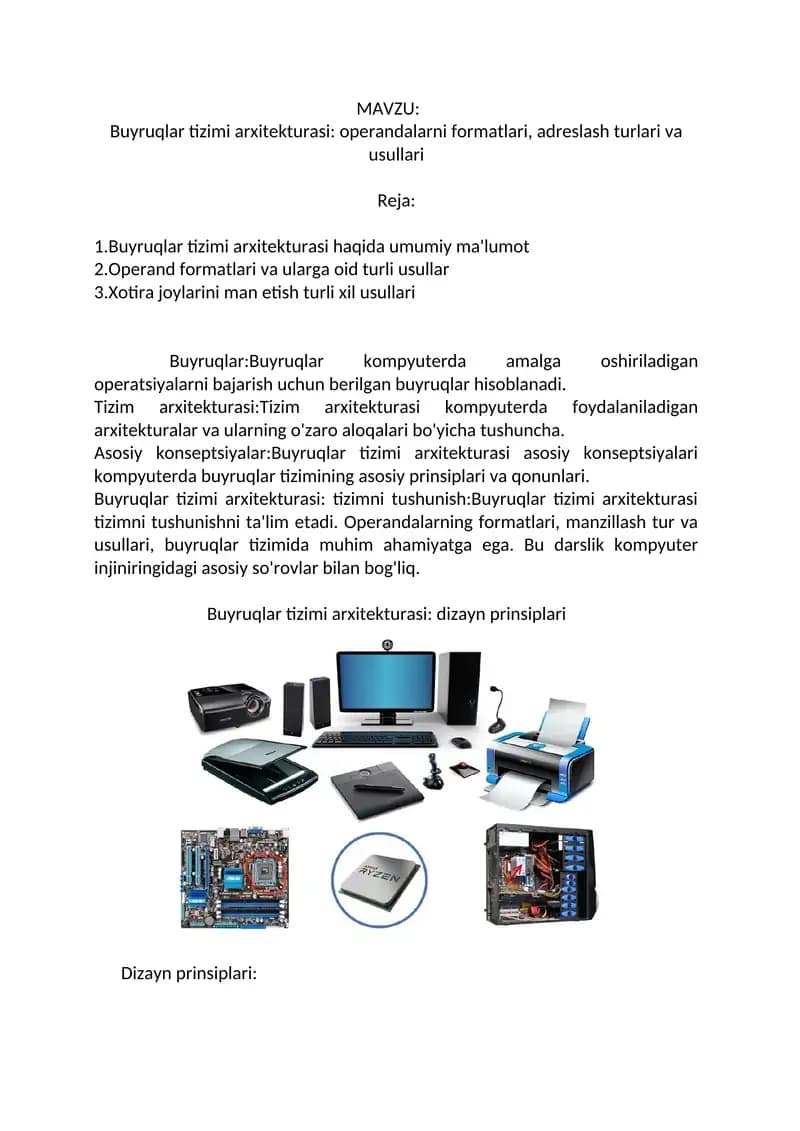 Buyruqlar tizimi arxitekturasi