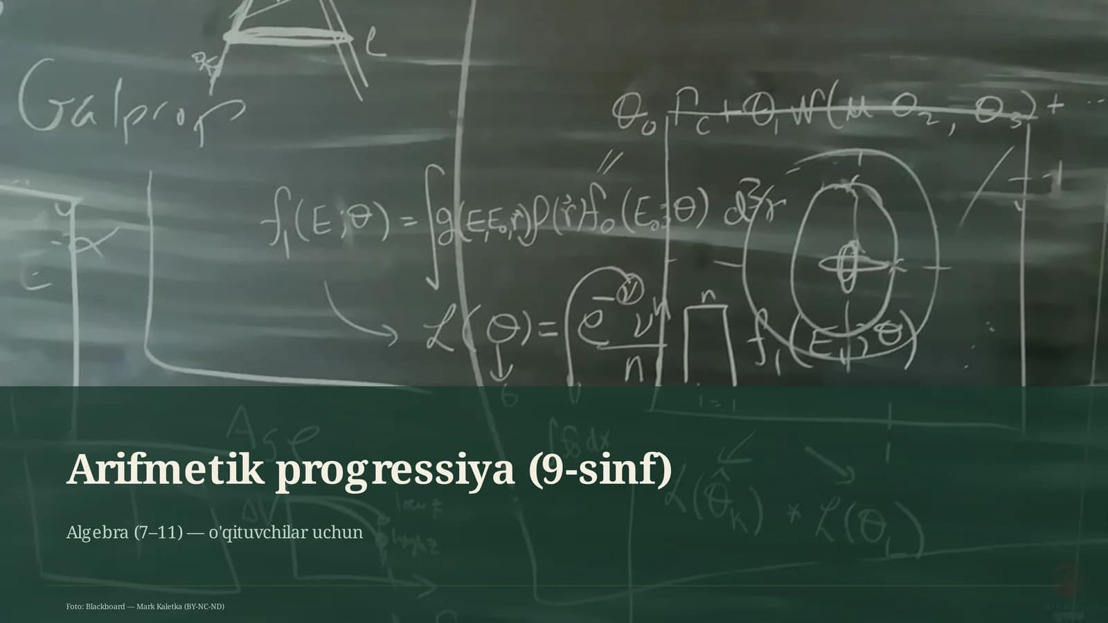 Arifmetik progressiya (9-sinf)