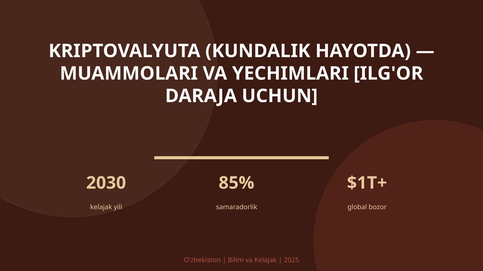 Kriptovalyuta (kundalik hayotda) — muammolari va yechimlari [ilg'or daraja uchun]