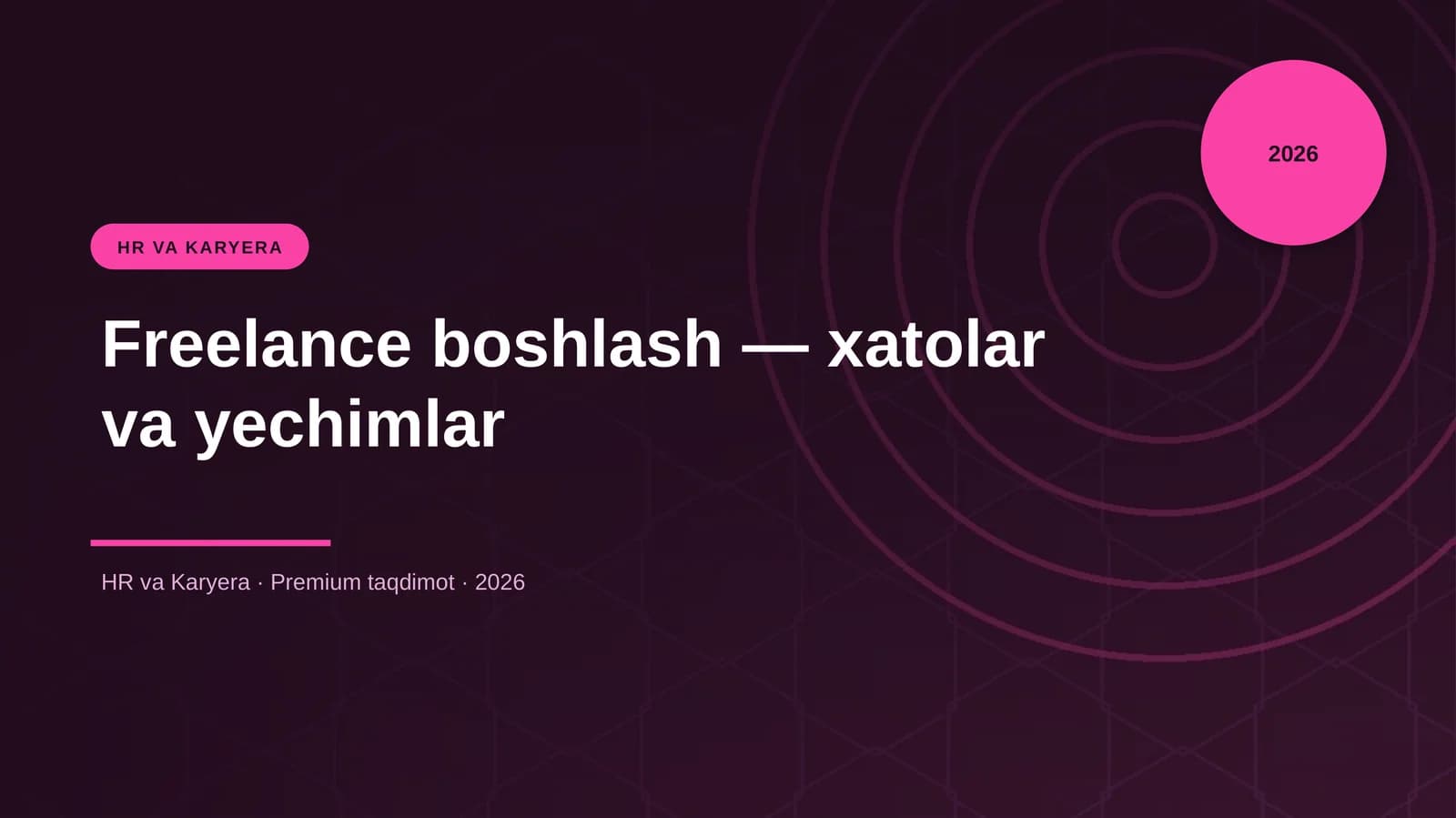 Freelance boshlash — xatolar va yechimlar