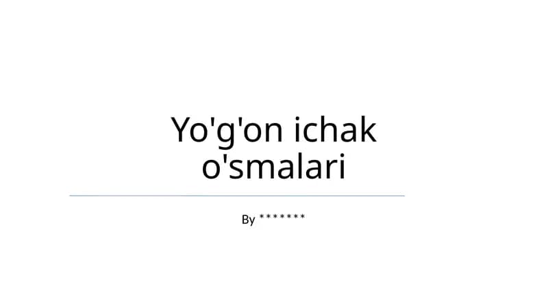 Yo'g'on ichak o'smalari