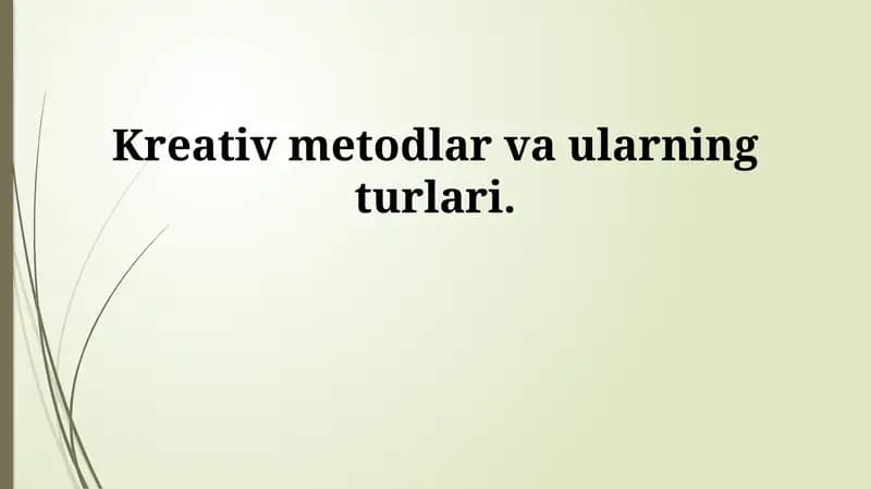 Ijodiy usullar