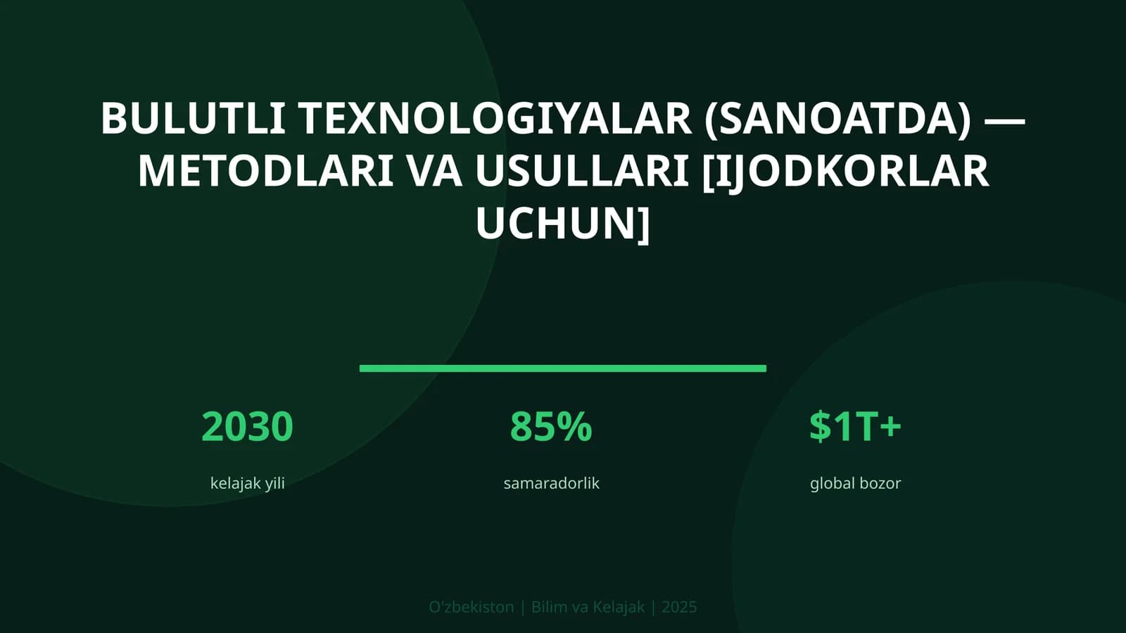 Bulutli texnologiyalar (sanoatda) — metodlari va usullari [ijodkorlar uchun]