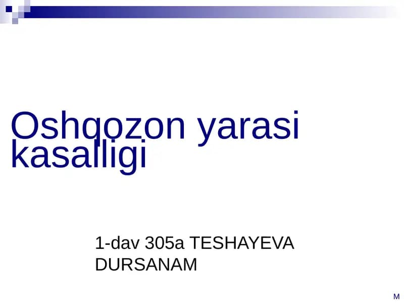 Oshqozon yarasi va BPK epidemiologiyasi