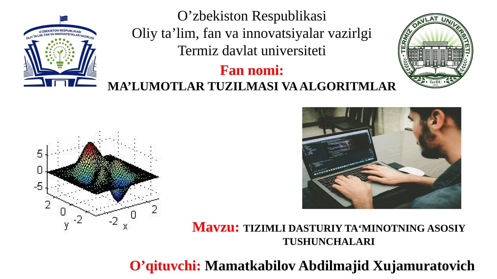 TIZIMLI DASTURIY TA‘MINOTNING ASOSIY TUSHUNCHALARI