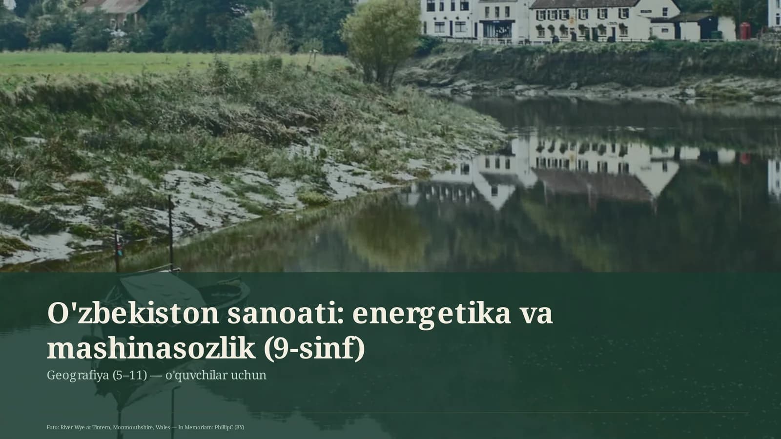 O'zbekiston sanoati: energetika va mashinasozlik (9-sinf)