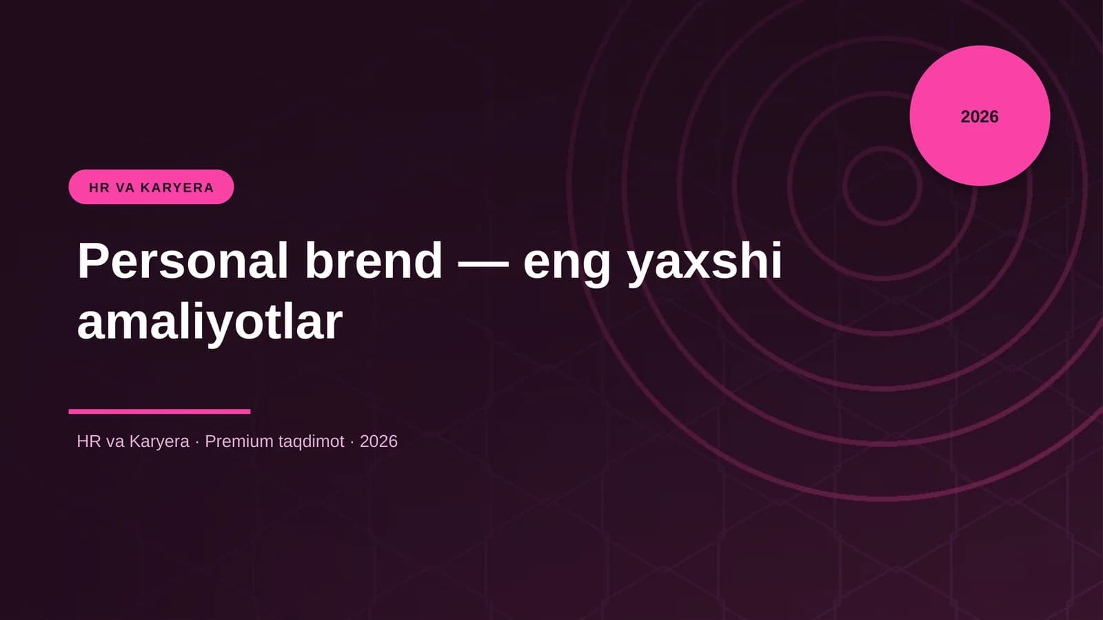 Personal brend — eng yaxshi amaliyotlar