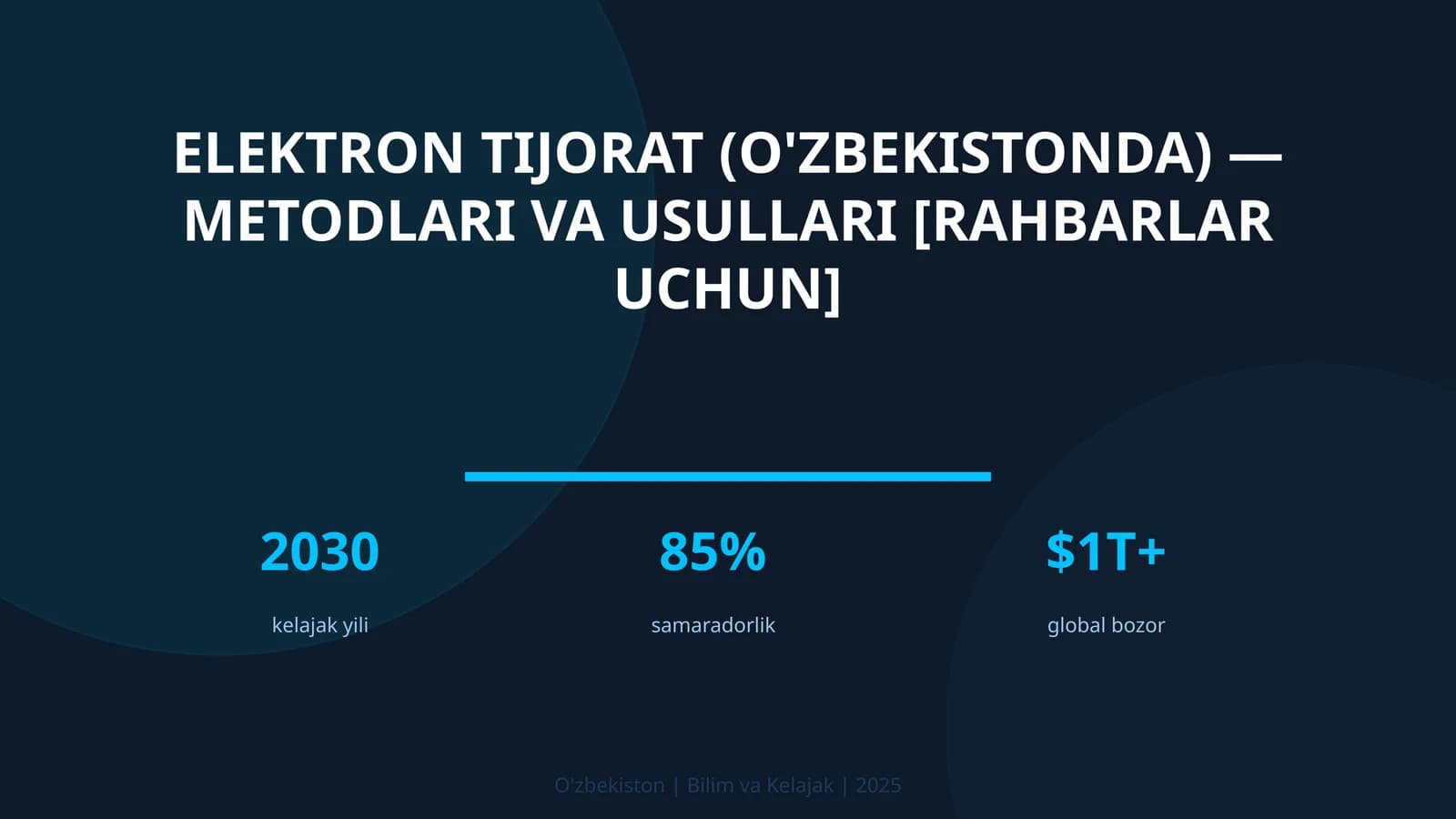 Elektron tijorat (O'zbekistonda) — metodlari va usullari [rahbarlar uchun]