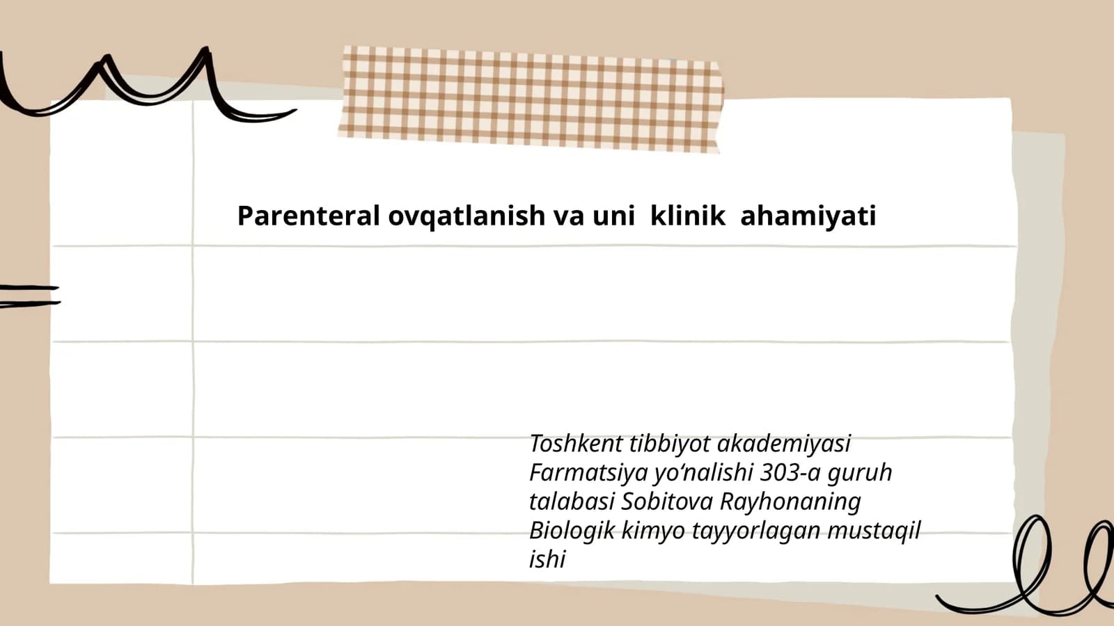 Раrеntеrаl ovqatlanish va uni klinik ahamiyati