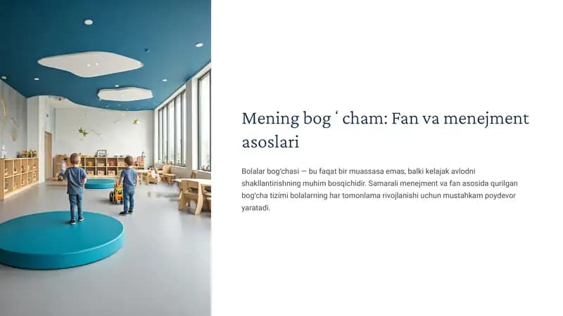 Mening bogʻcham: Fan va menejment asoslari