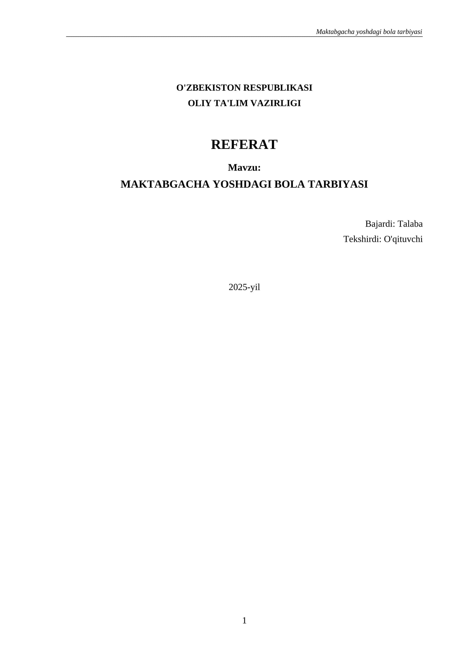 Bola tarbiyasi