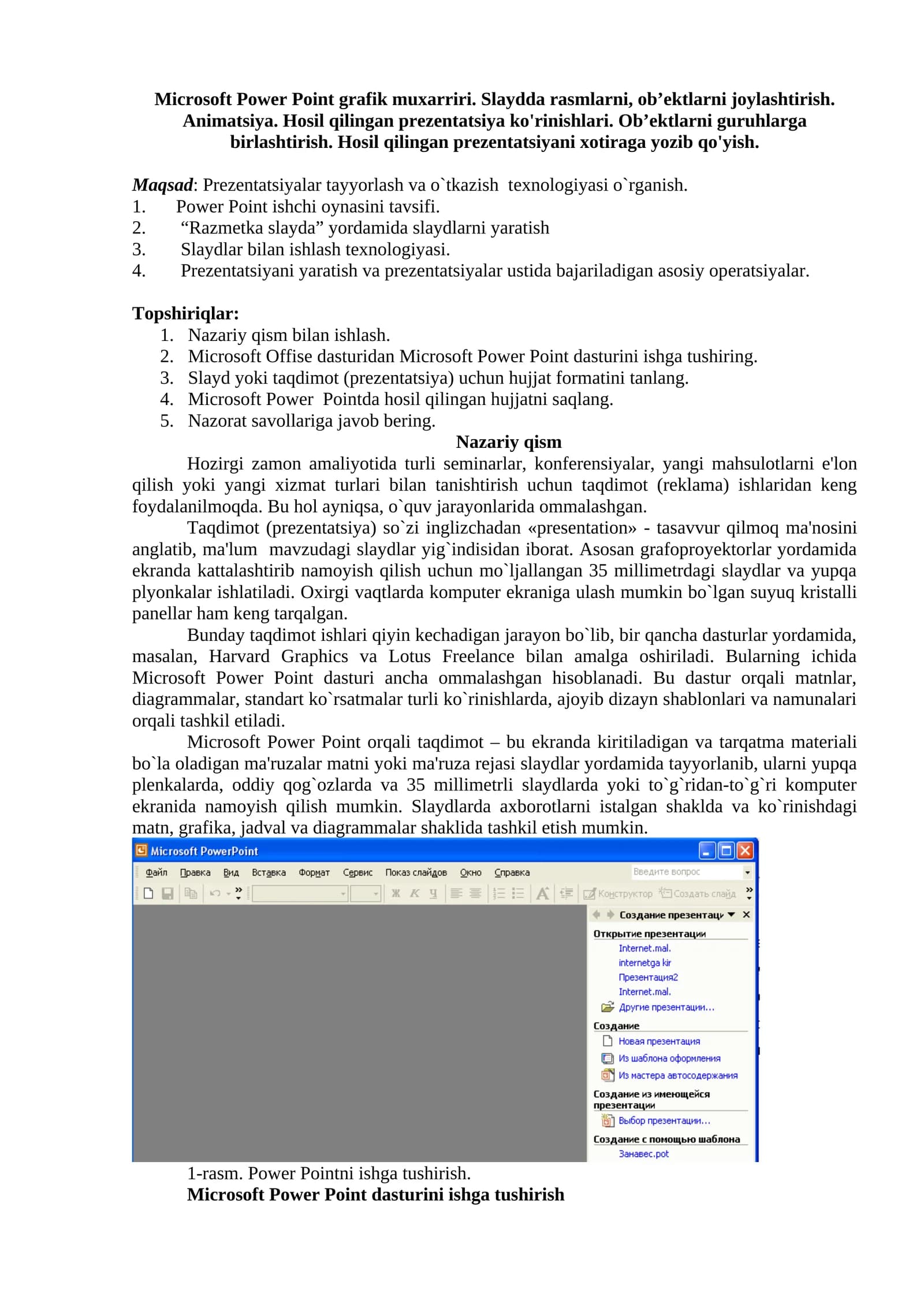 Microsoft Power Point grafik muxarriri