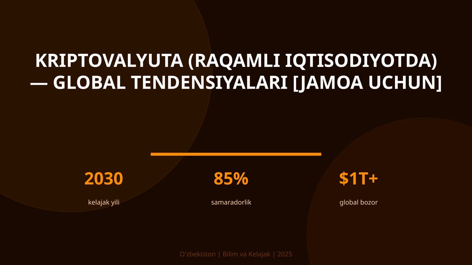 Kriptovalyuta (raqamli iqtisodiyotda) — global tendensiyalari [jamoa uchun]