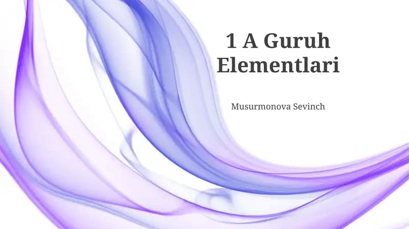 1 Guruh Elementlari