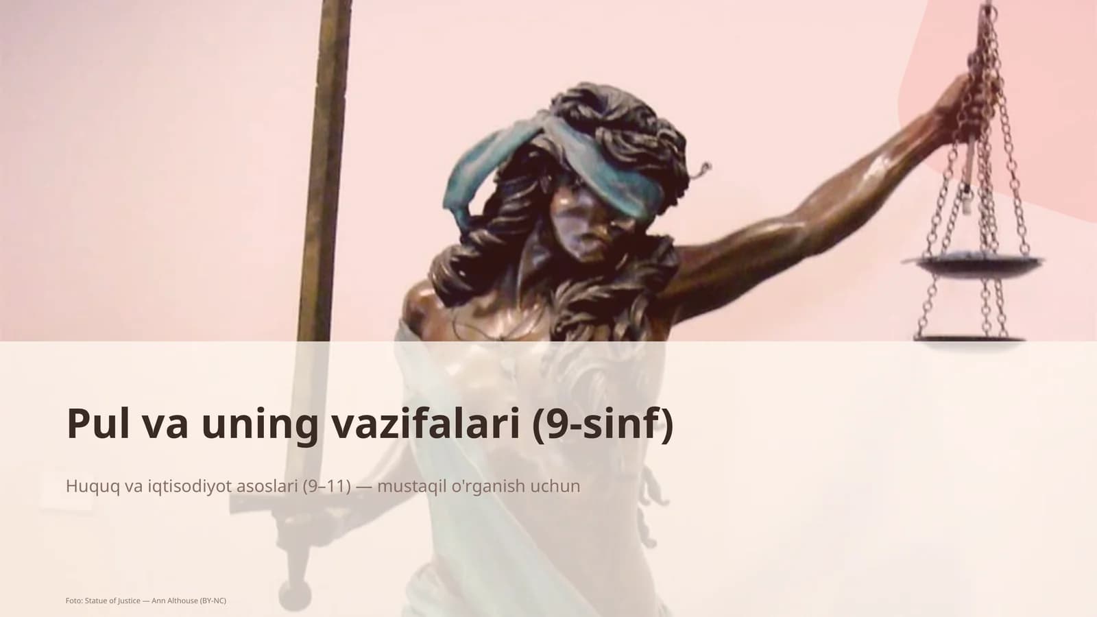Pul va uning vazifalari (9-sinf)