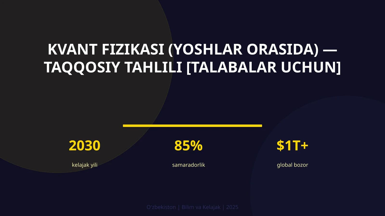 Kvant fizikasi (yoshlar orasida) — taqqosiy tahlili [talabalar uchun]