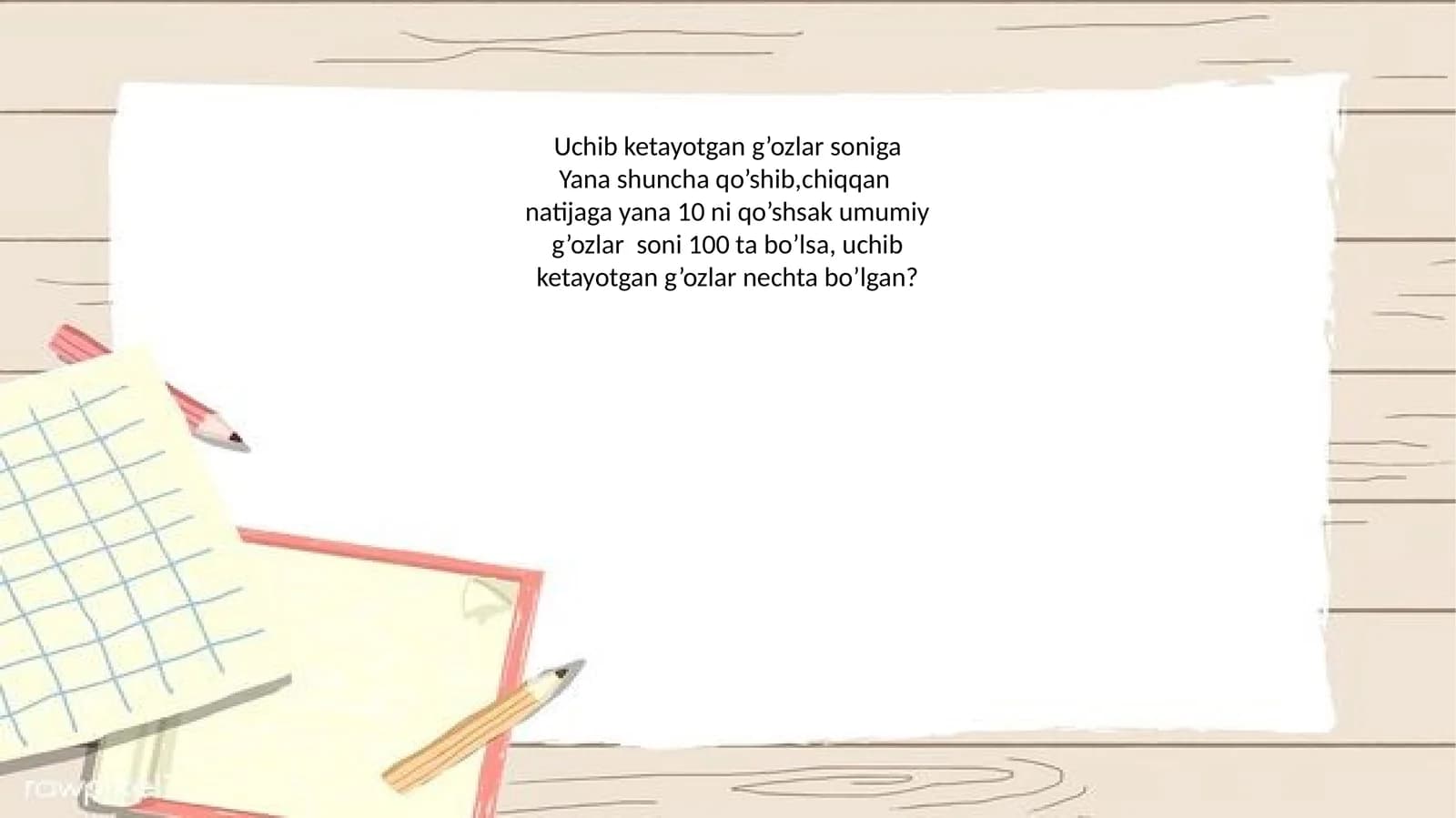 Uchib ketayotgan g’ozlar soniga