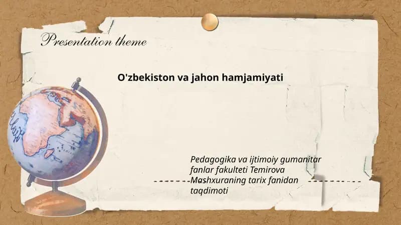 Temirova Mashxuraning tarix fanidan taqdimoti