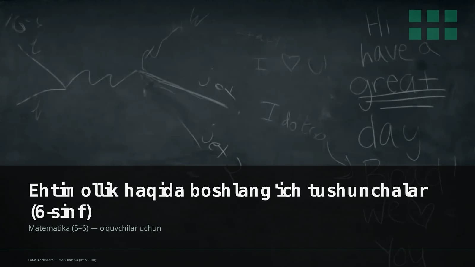 Ehtimollik haqida boshlang'ich tushunchalar (6-sinf)