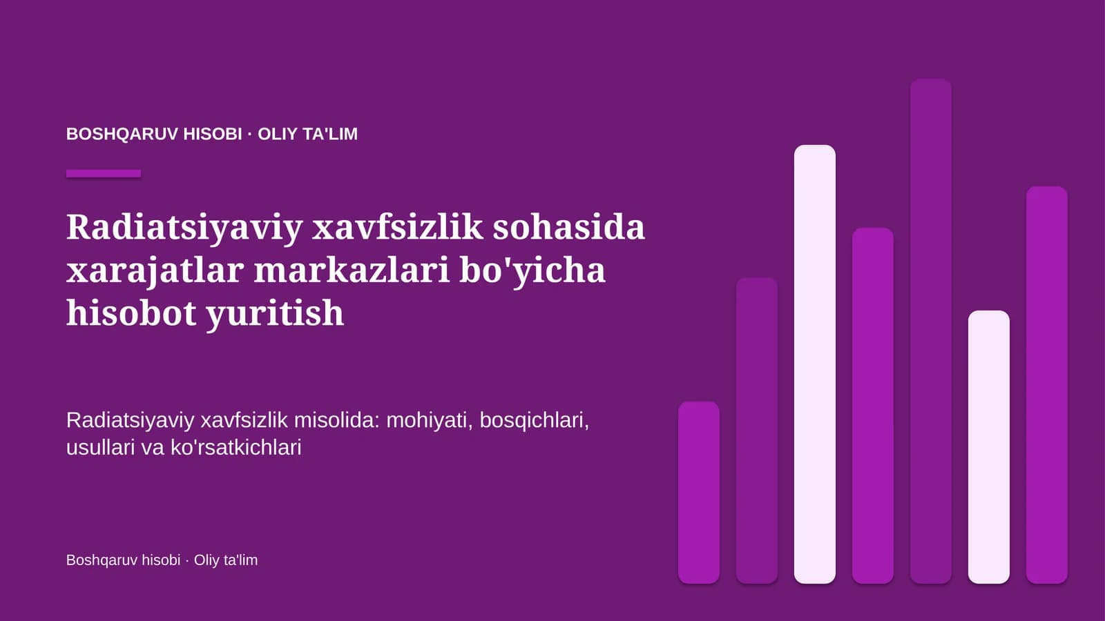 radiatsiyaviy xavfsizlik sohasida xarajatlar markazlari bo'yicha hisobot yuritish 7647